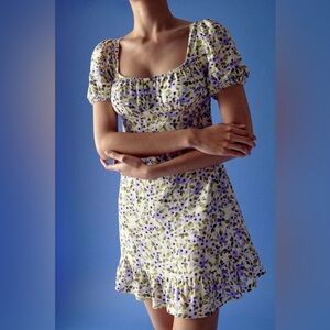 Zara Floral Print Mini Dress XS